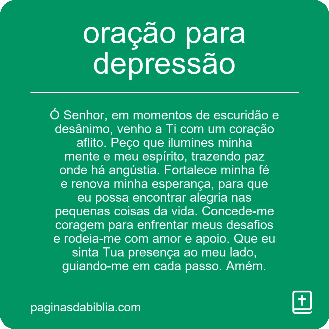 oração para depressão