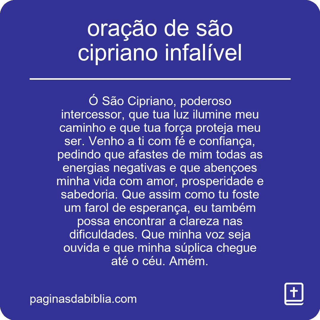 oração de são cipriano infalível