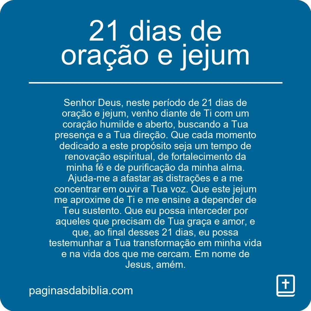 21 dias de oração e jejum