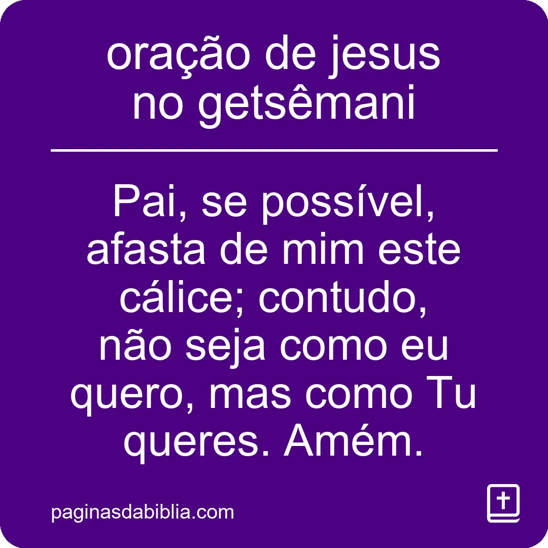 oração de jesus no getsêmani