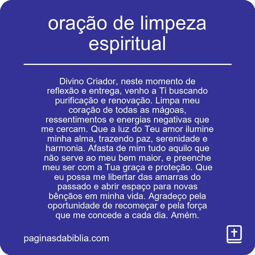 oração de limpeza espiritual