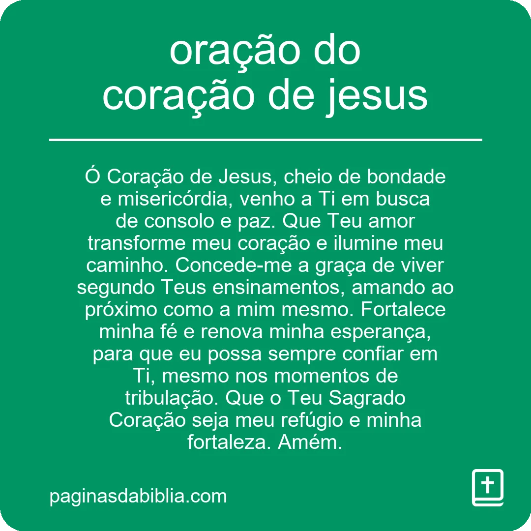 oração do coração de jesus