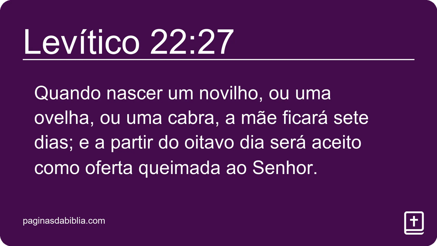 Levítico 22:27