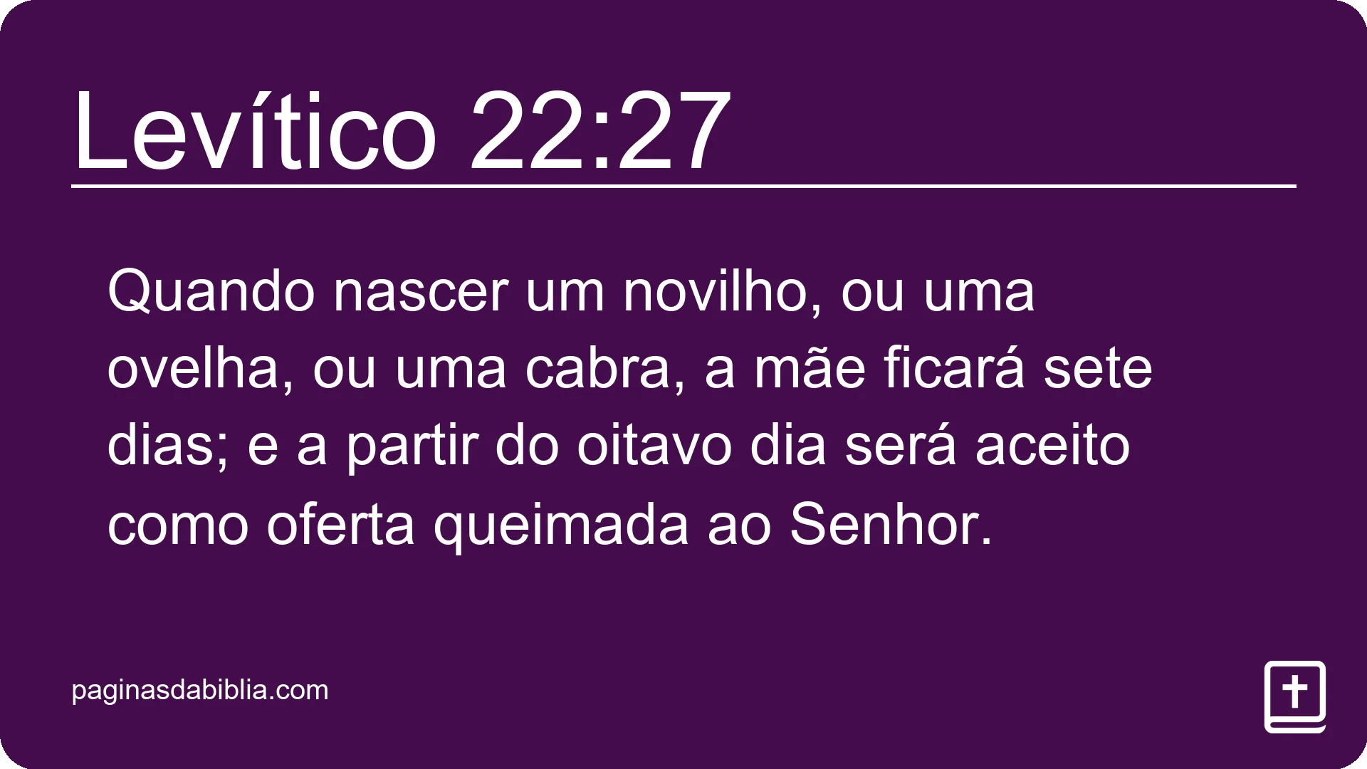 Levítico 22:27