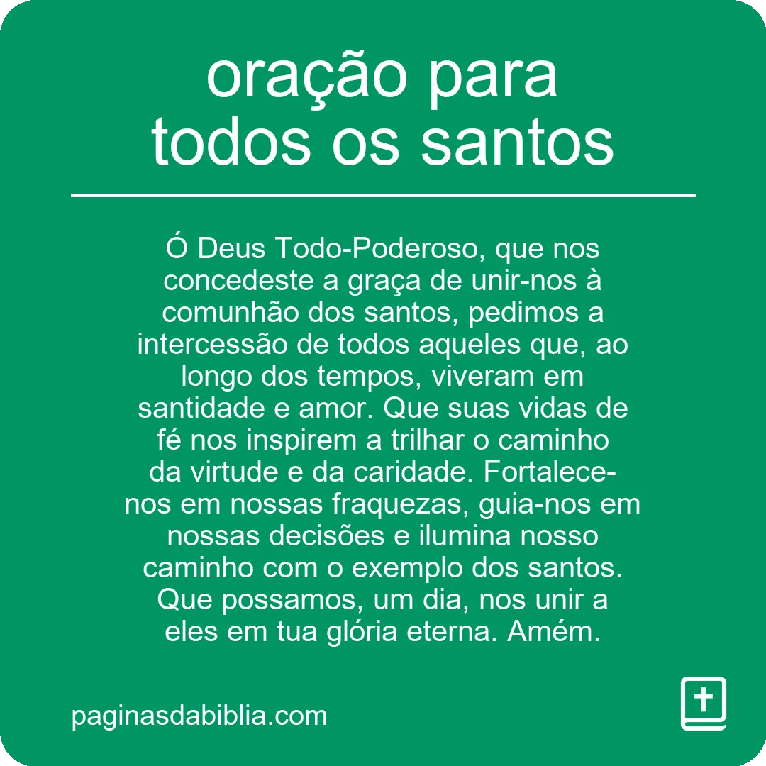 oração para todos os santos