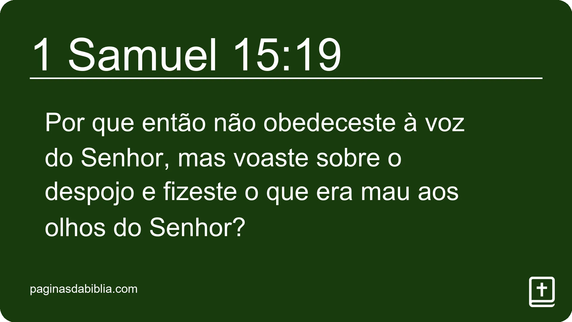 1 Samuel 15:19