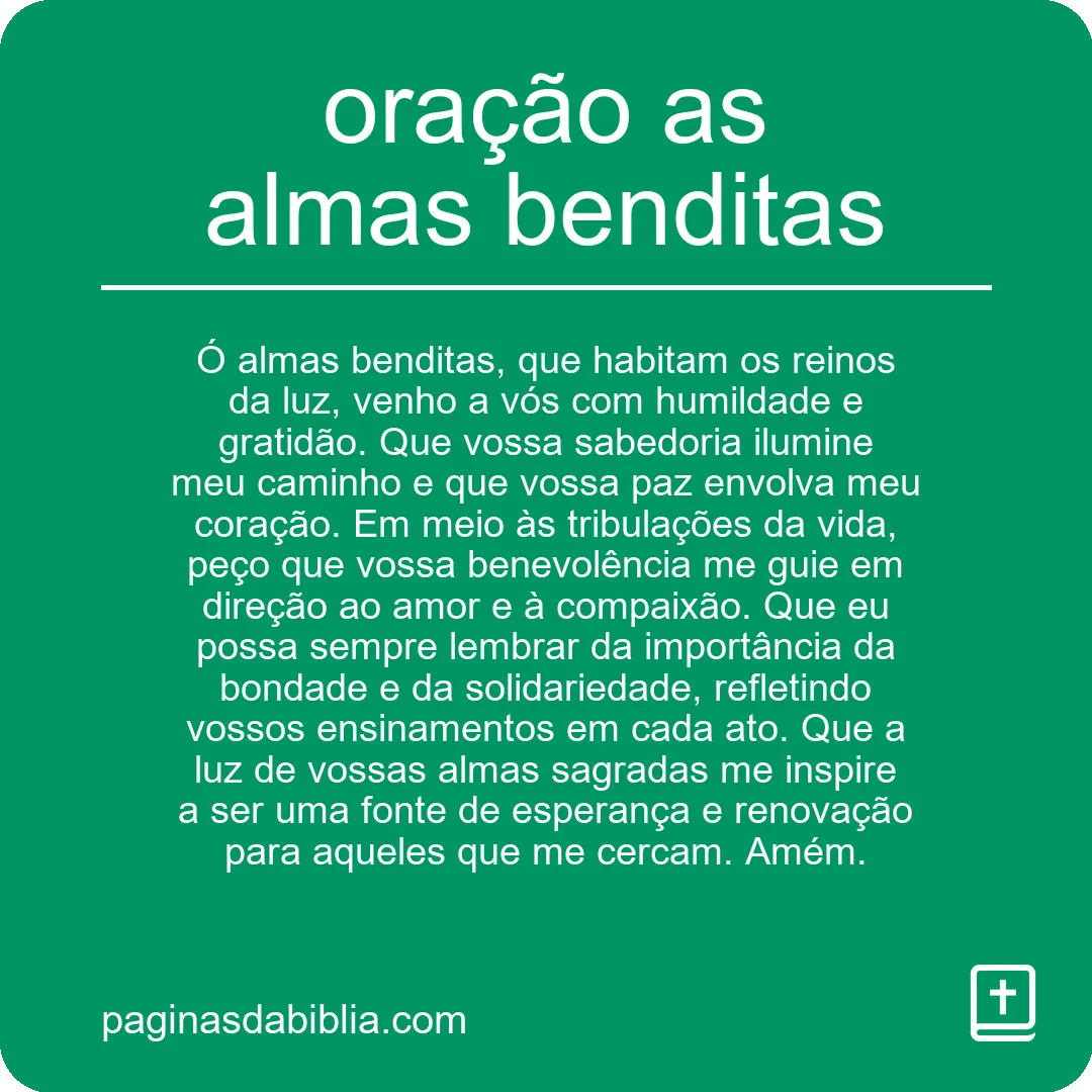 oração as almas benditas