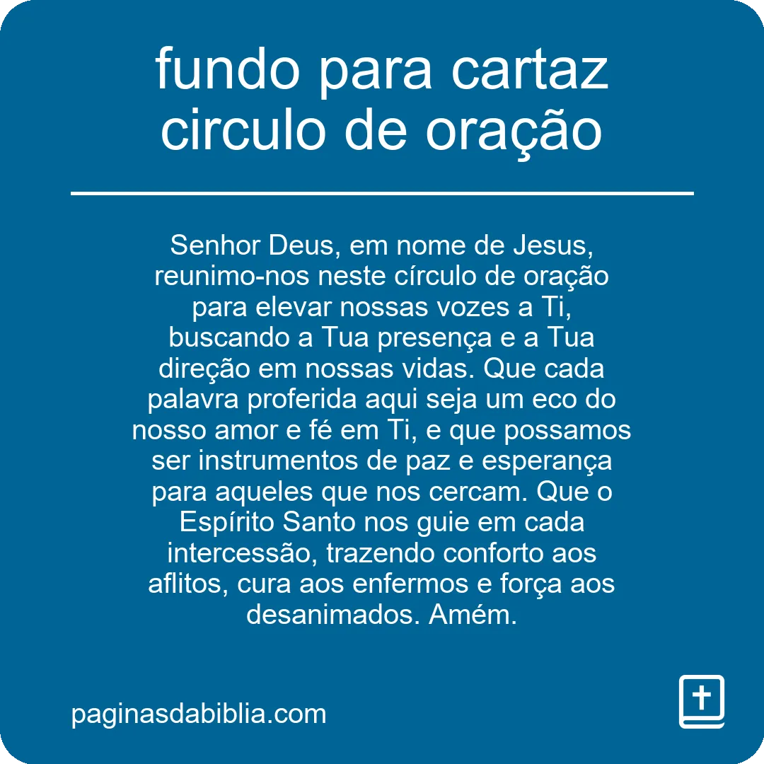 fundo para cartaz circulo de oração