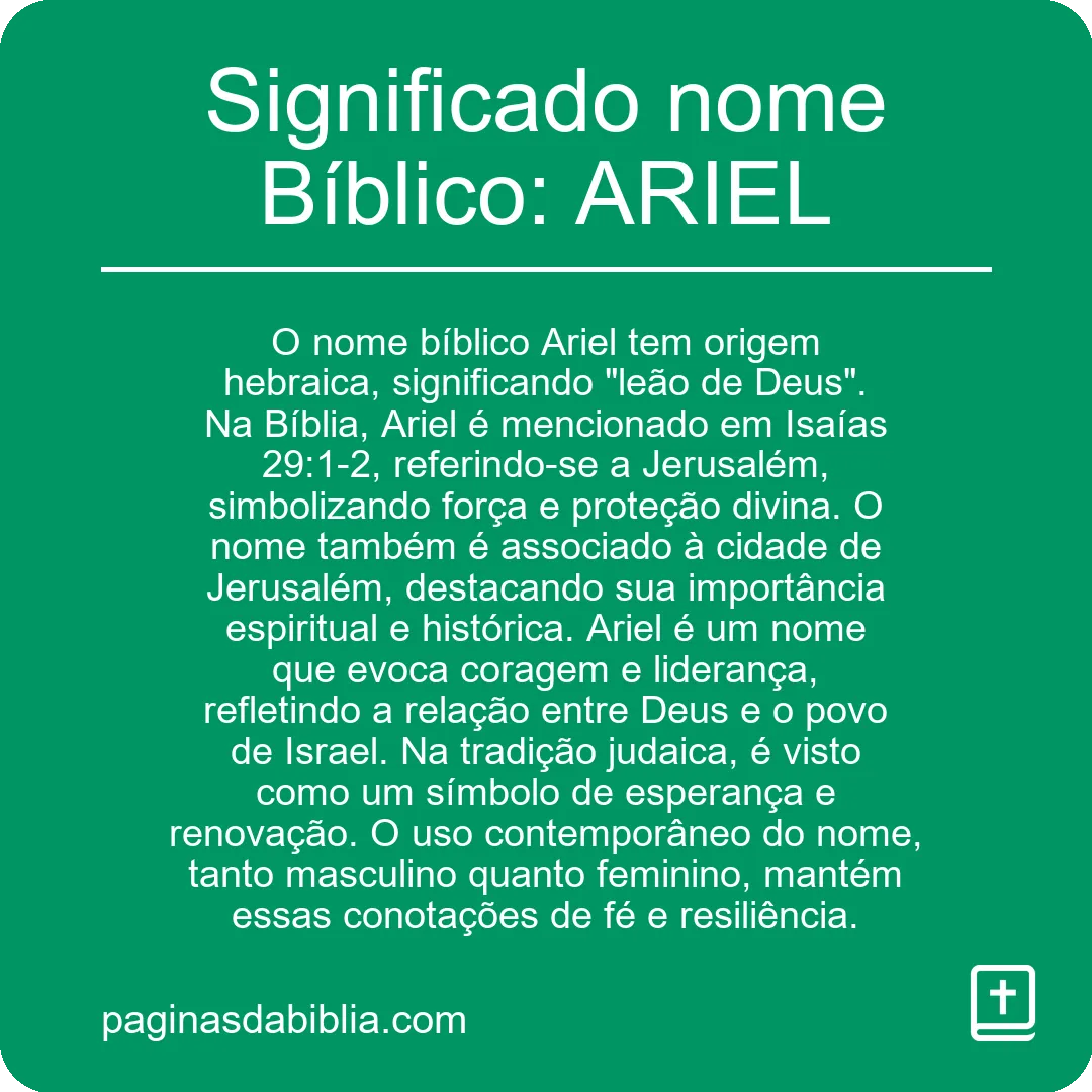 Significado nome Bíblico: ARIEL