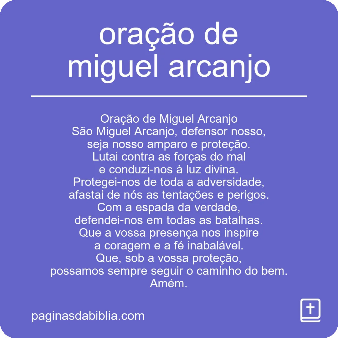 oração de miguel arcanjo