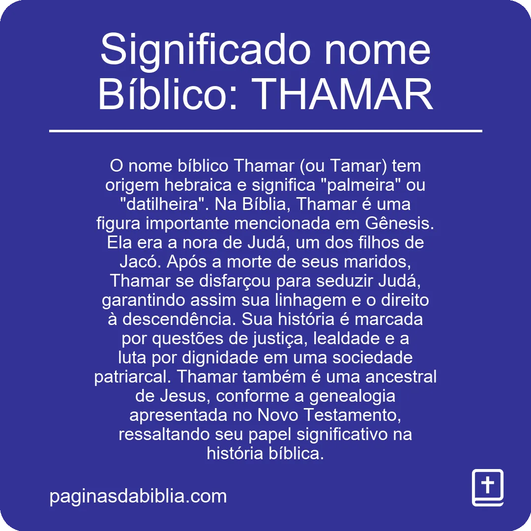 Significado nome Bíblico: THAMAR