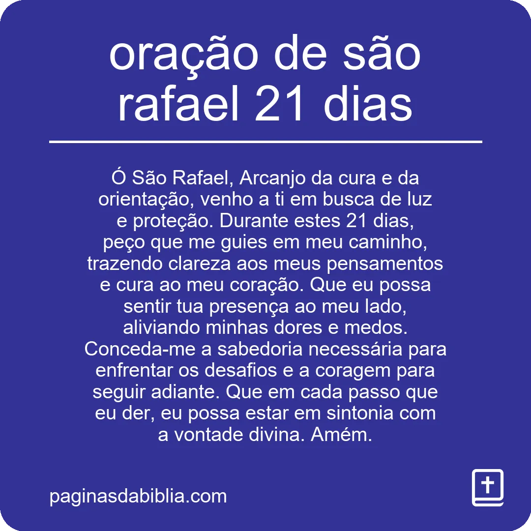 oração de são rafael 21 dias