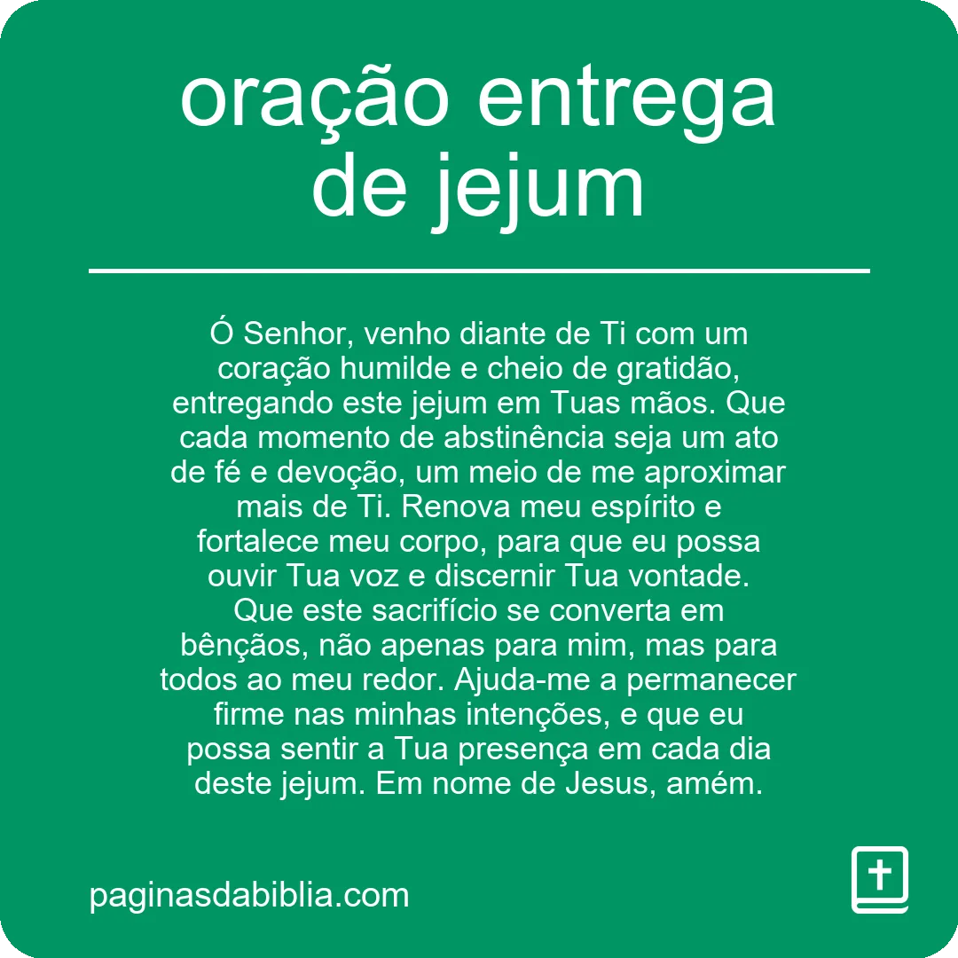 oração entrega de jejum