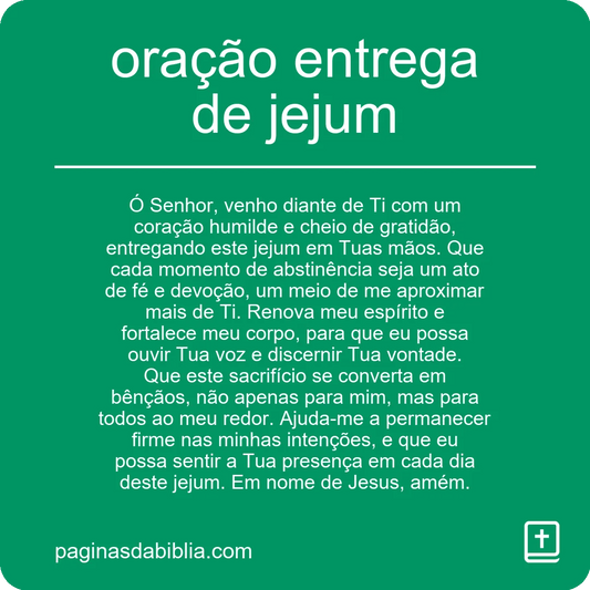 oração entrega de jejum