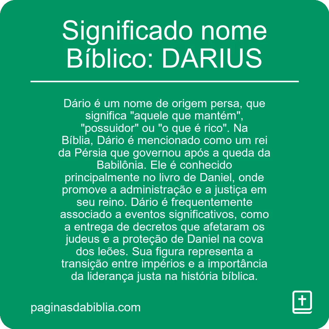 Significado nome Bíblico: DARIUS