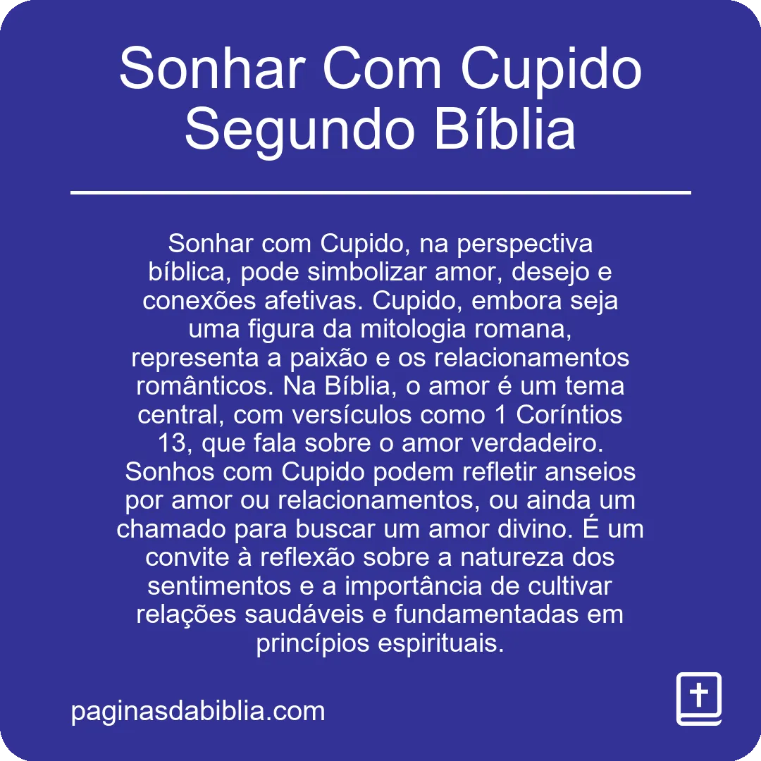 Sonhar Com Cupido Segundo Bíblia