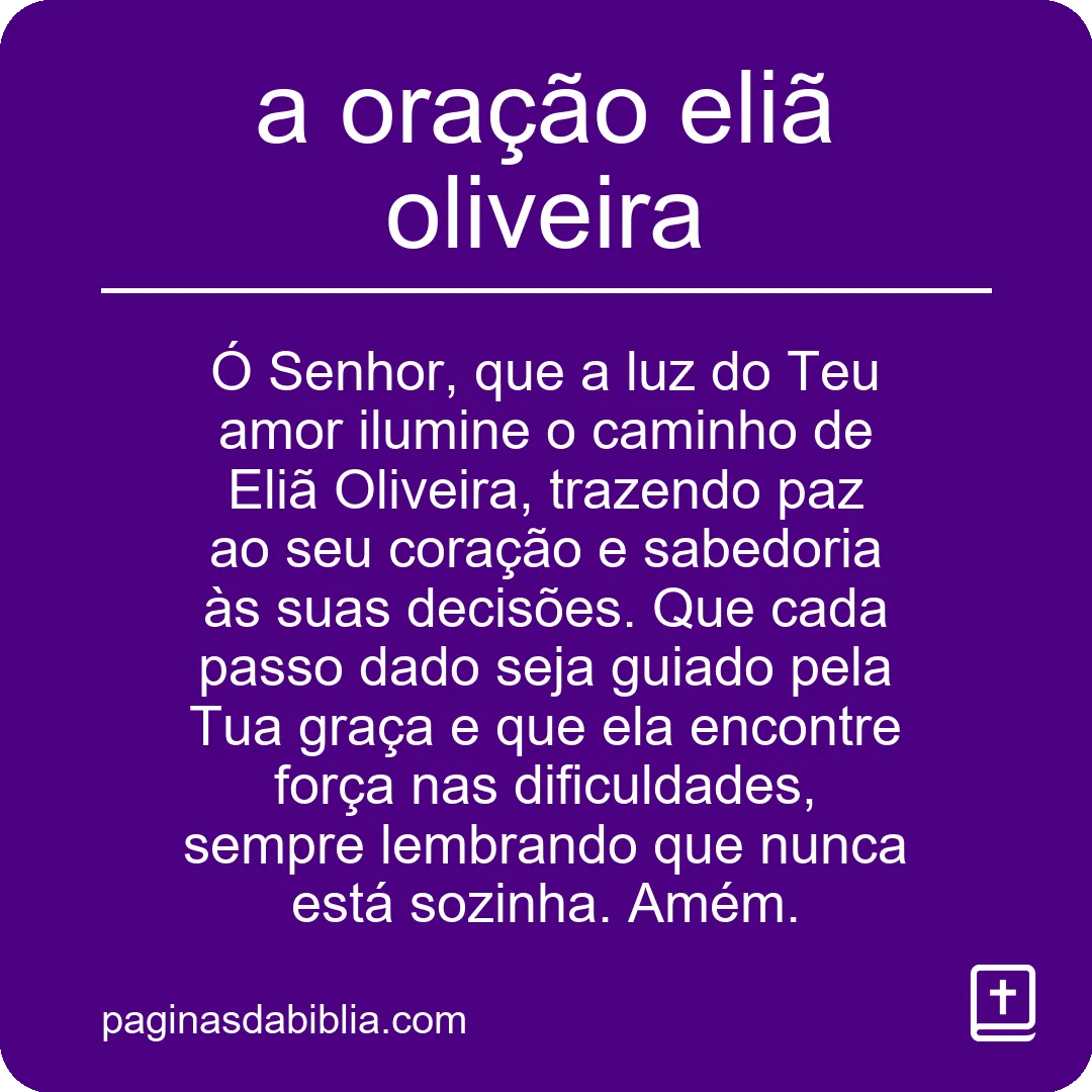 a oração eliã oliveira