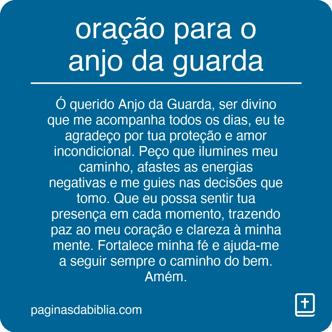 oração para o anjo da guarda