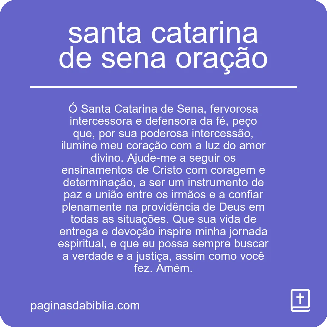 santa catarina de sena oração