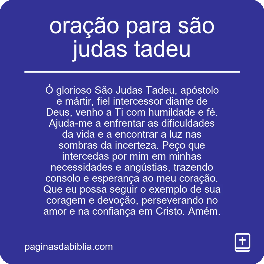 oração para são judas tadeu