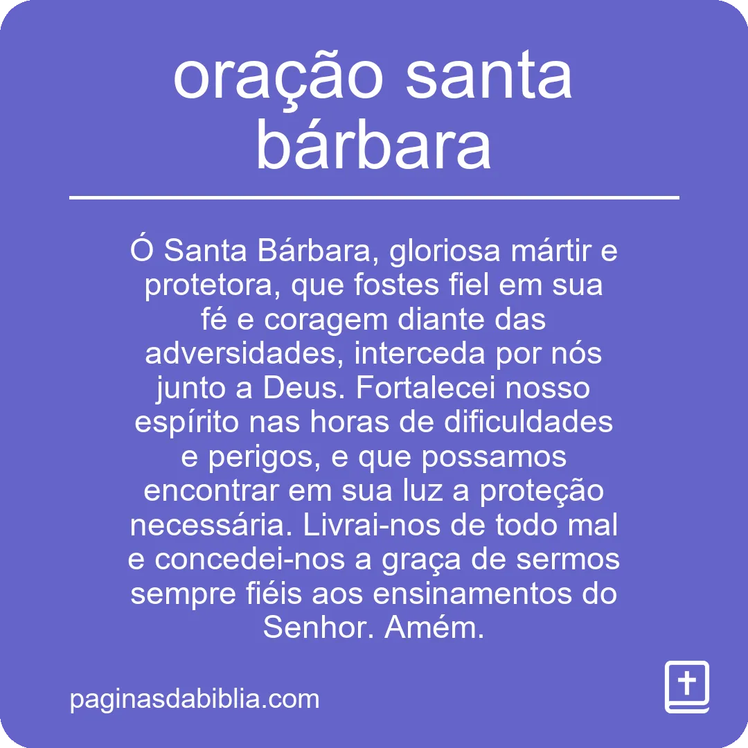 oração santa bárbara