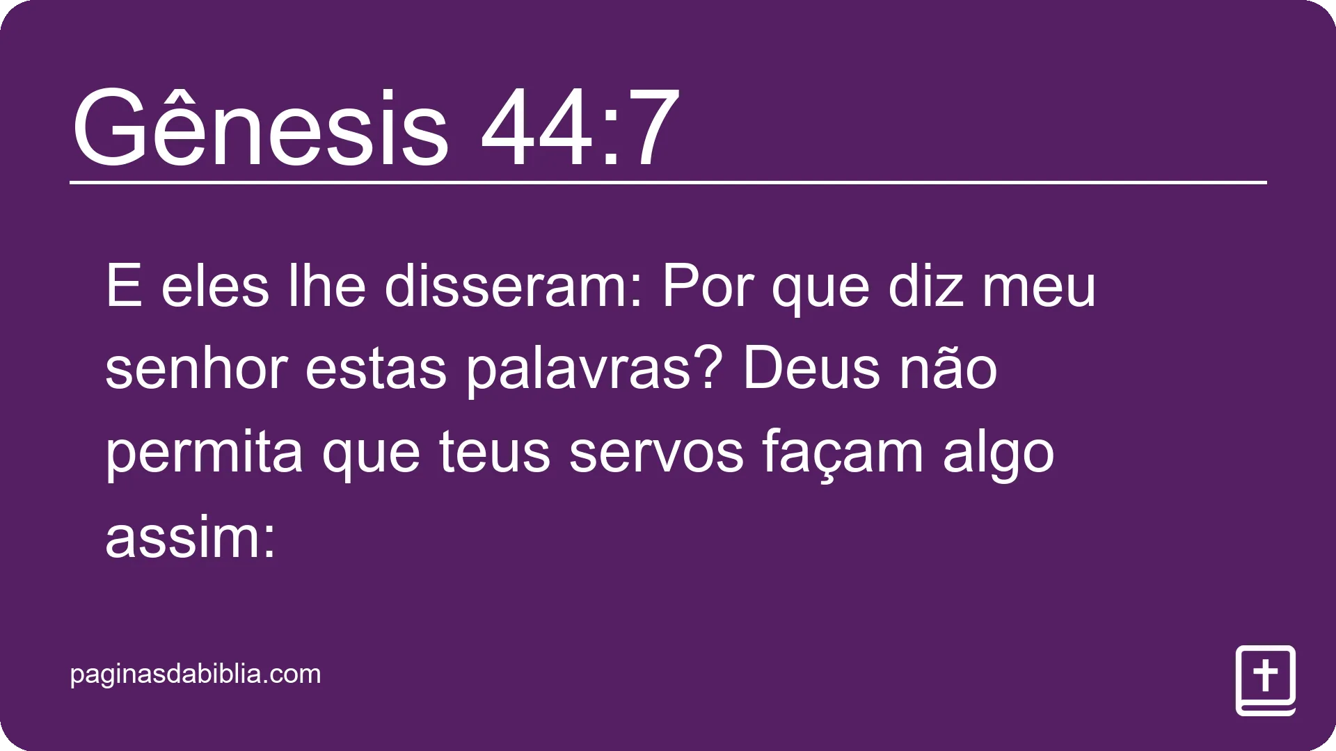 Gênesis 44:7