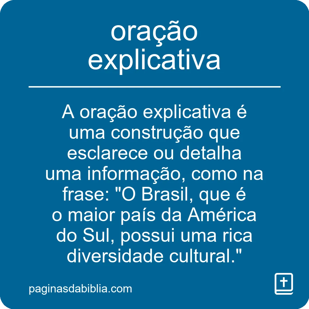 oração explicativa