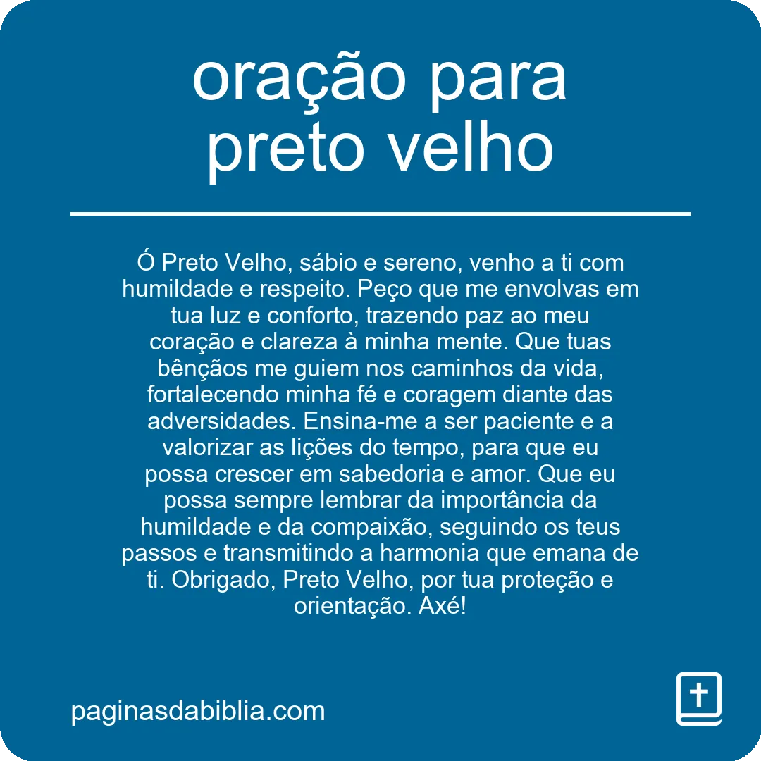 oração para preto velho