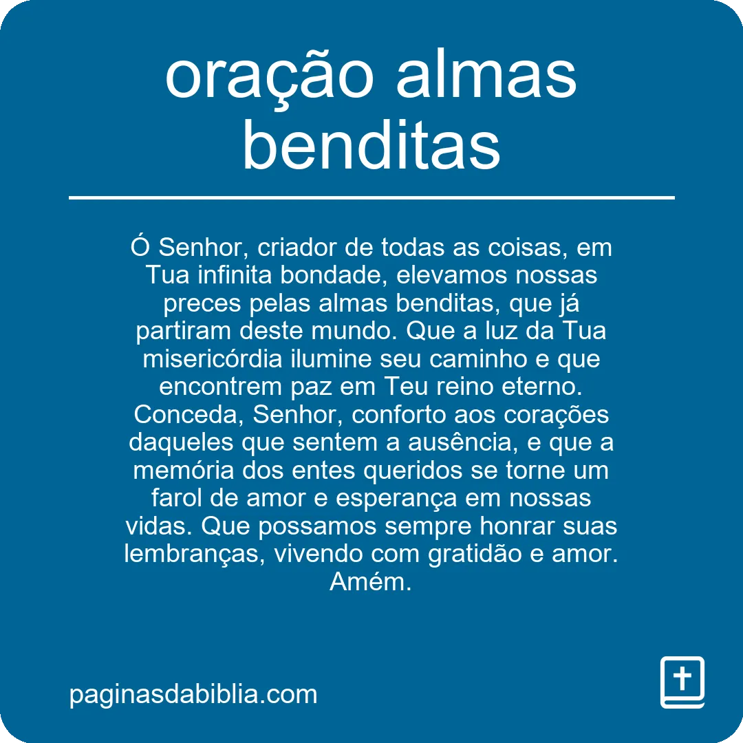 oração almas benditas