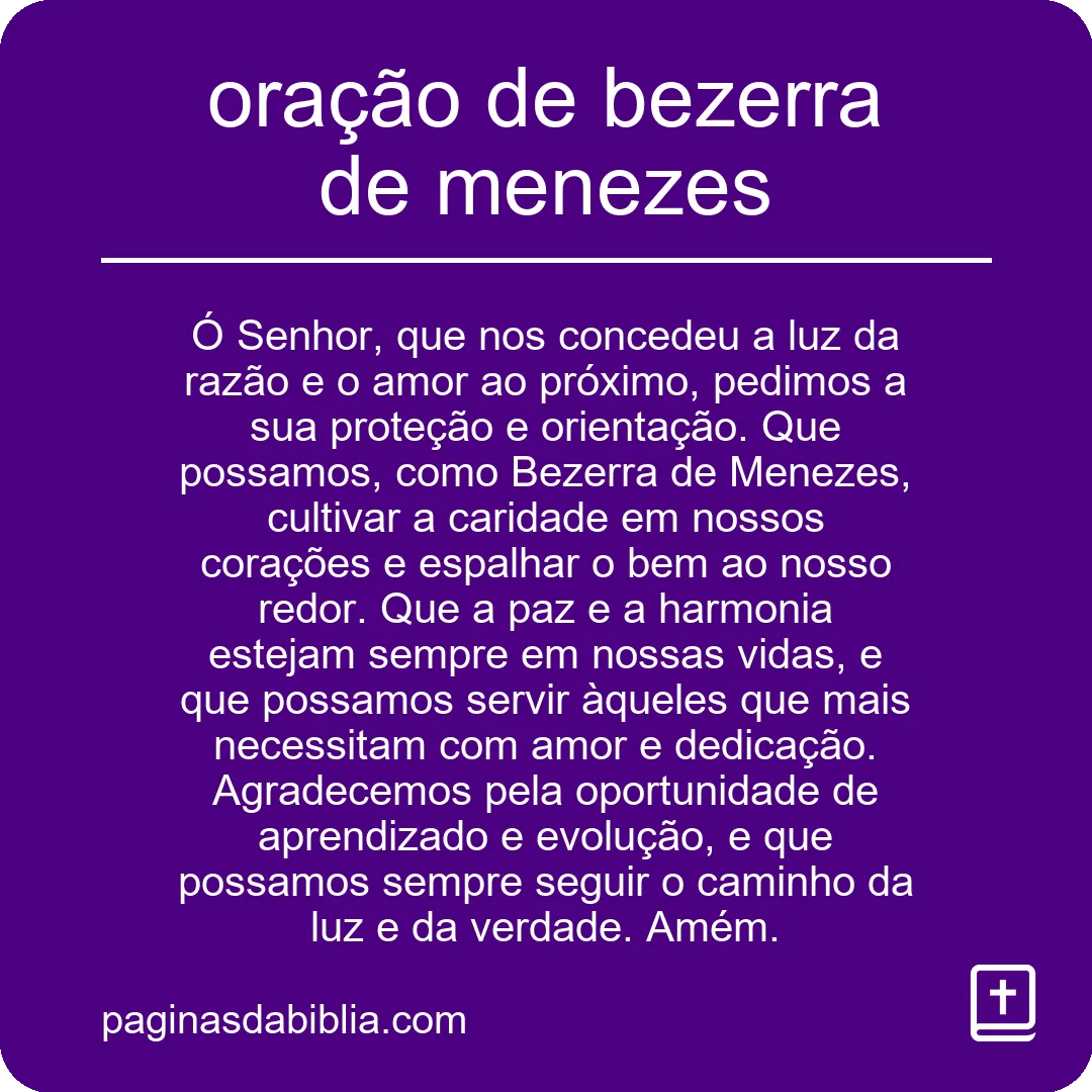 oração de bezerra de menezes