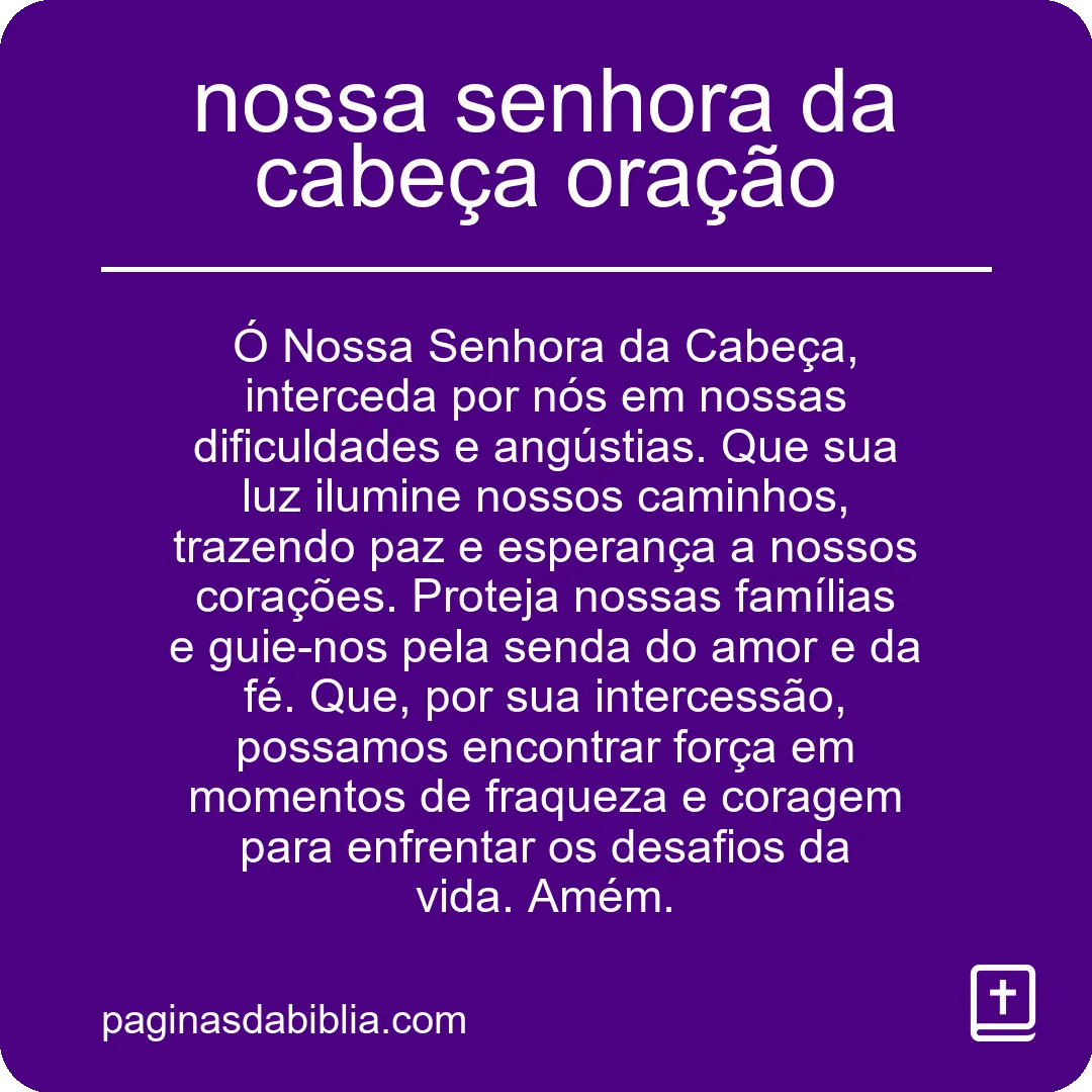 nossa senhora da cabeça oração