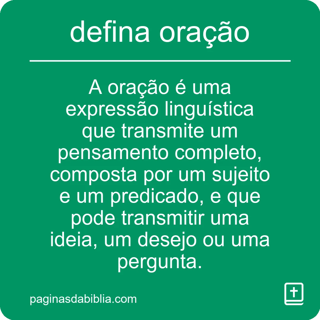 defina oração