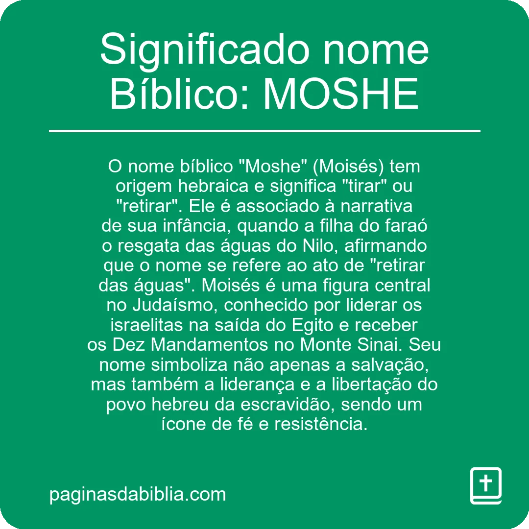 Significado nome Bíblico: MOSHE