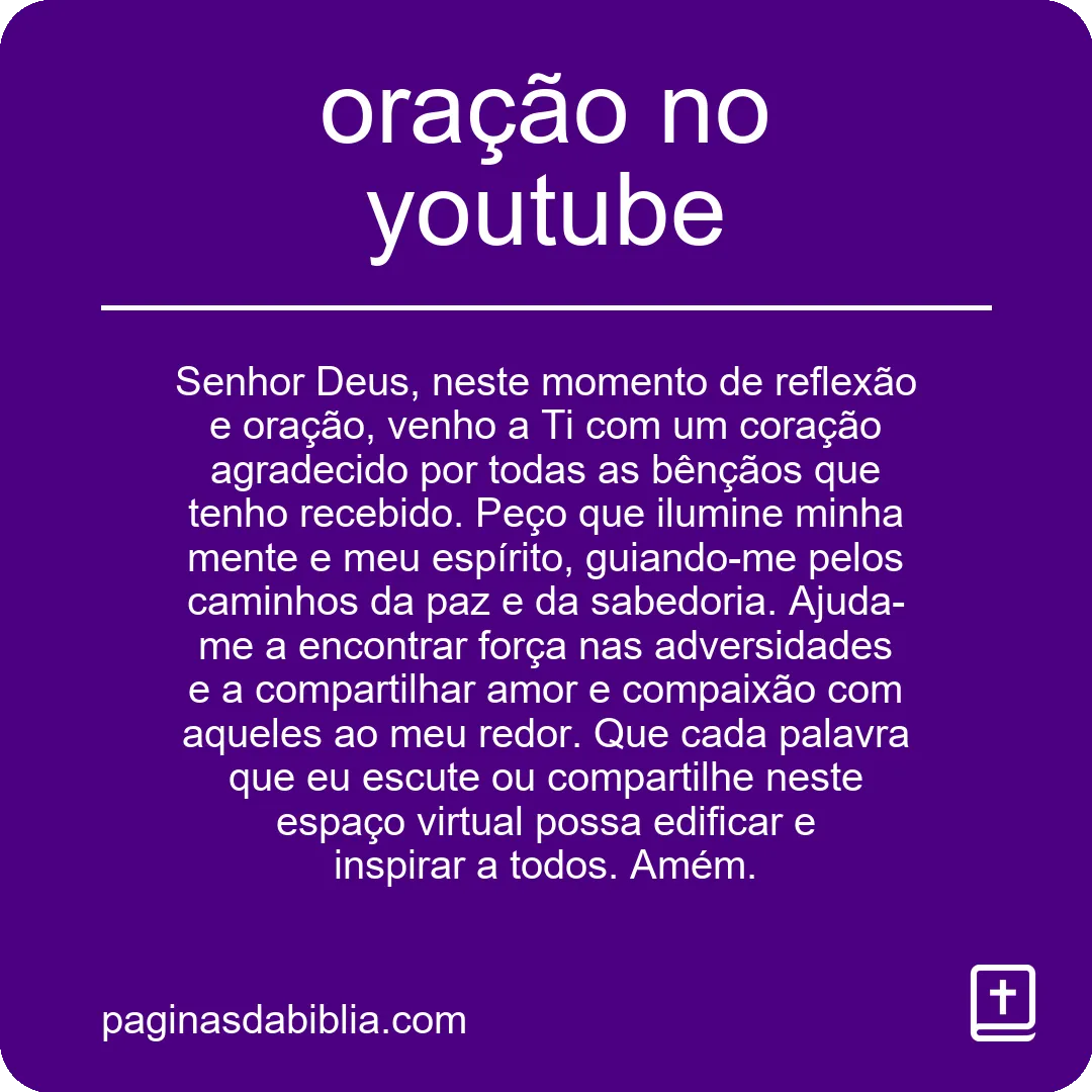 oração no youtube