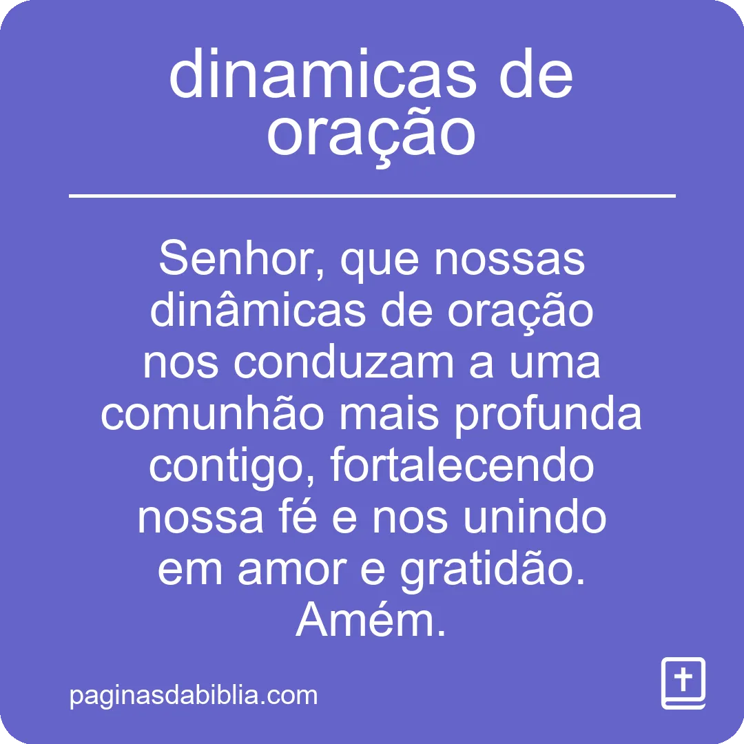 dinamicas de oração