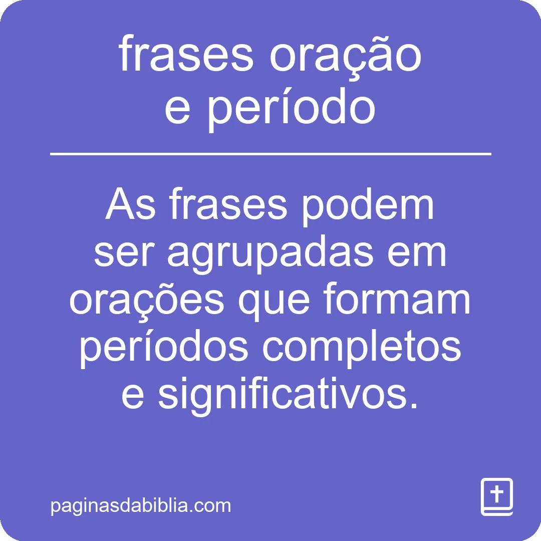 frases oração e período