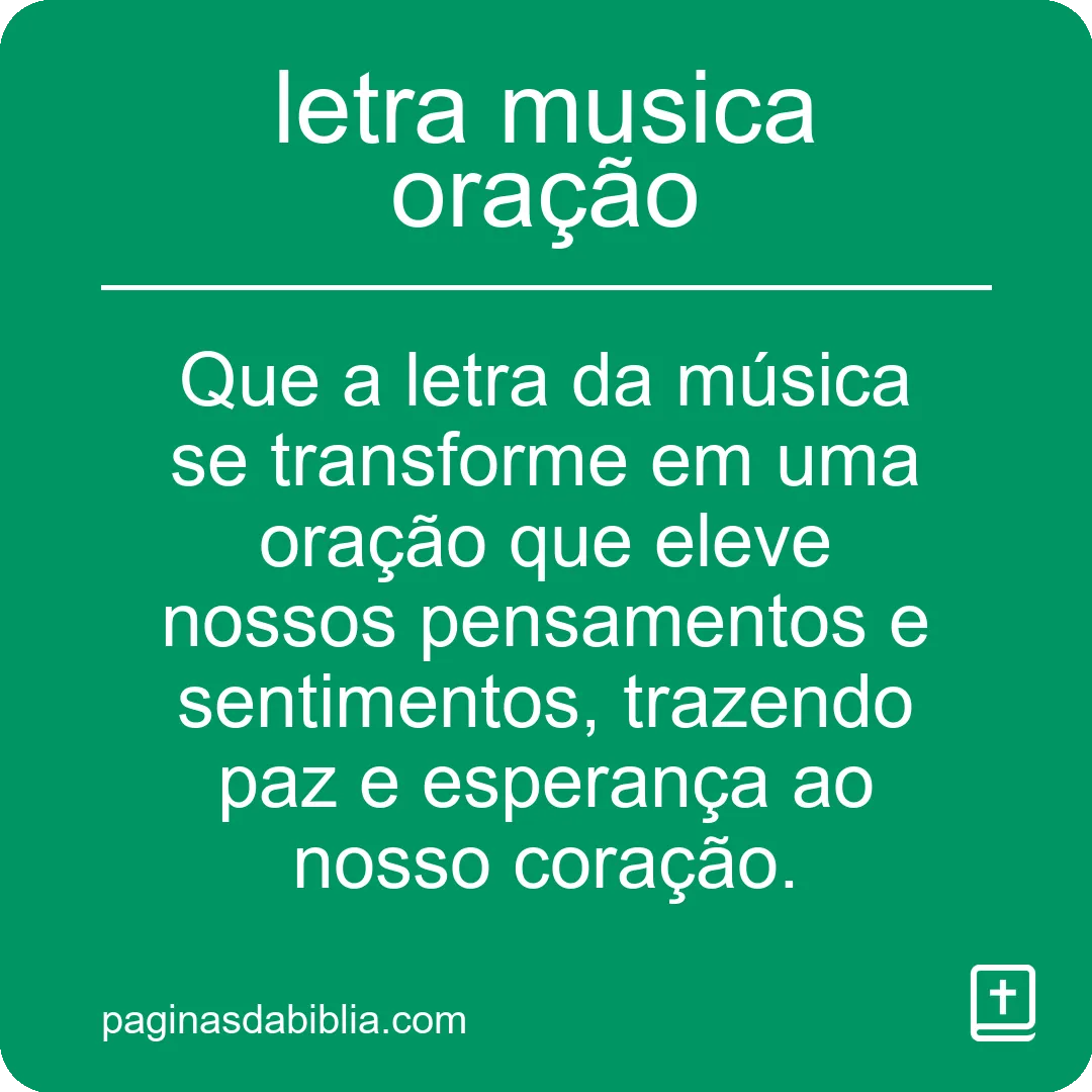 letra musica oração