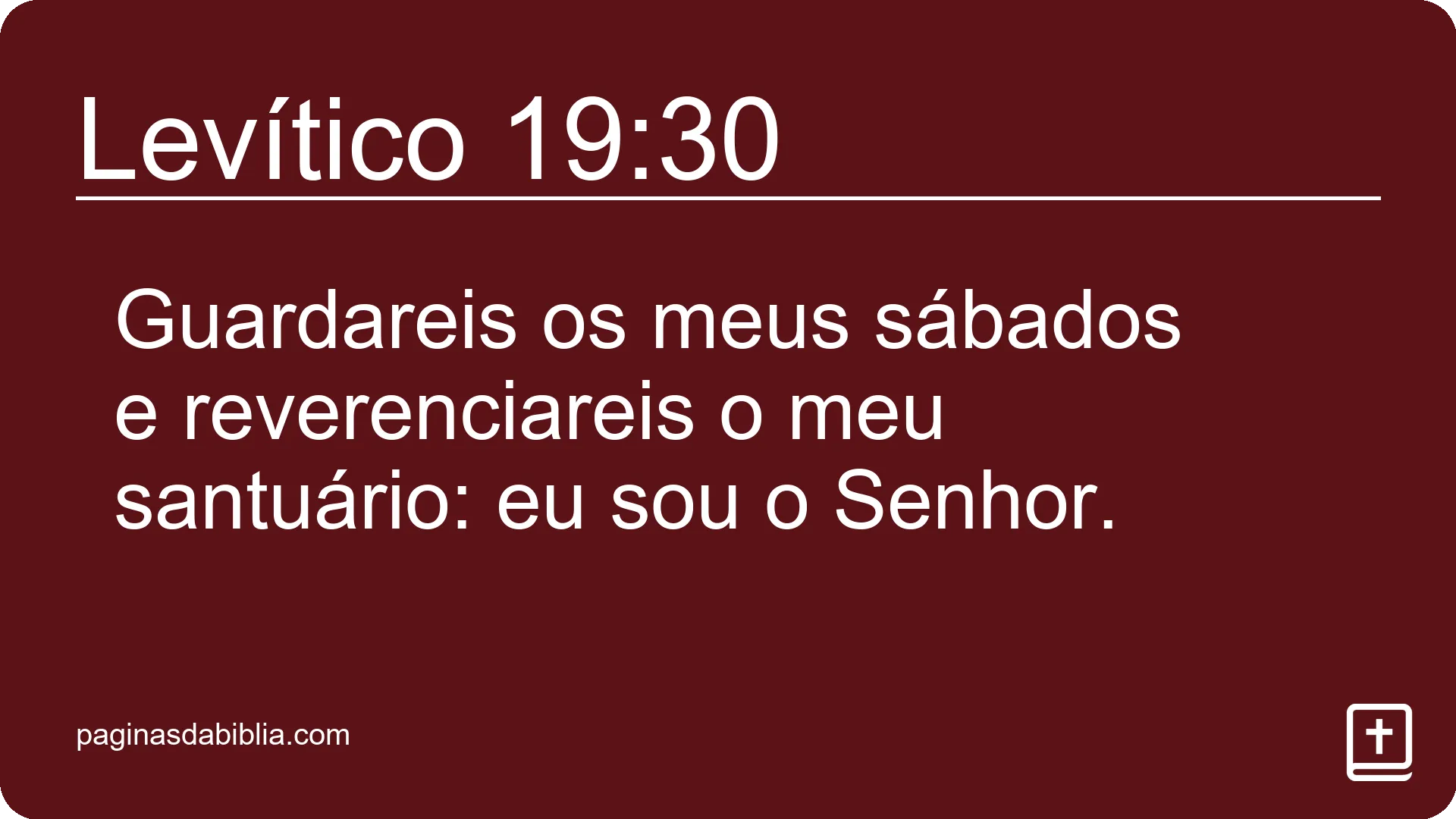 Levítico 19:30