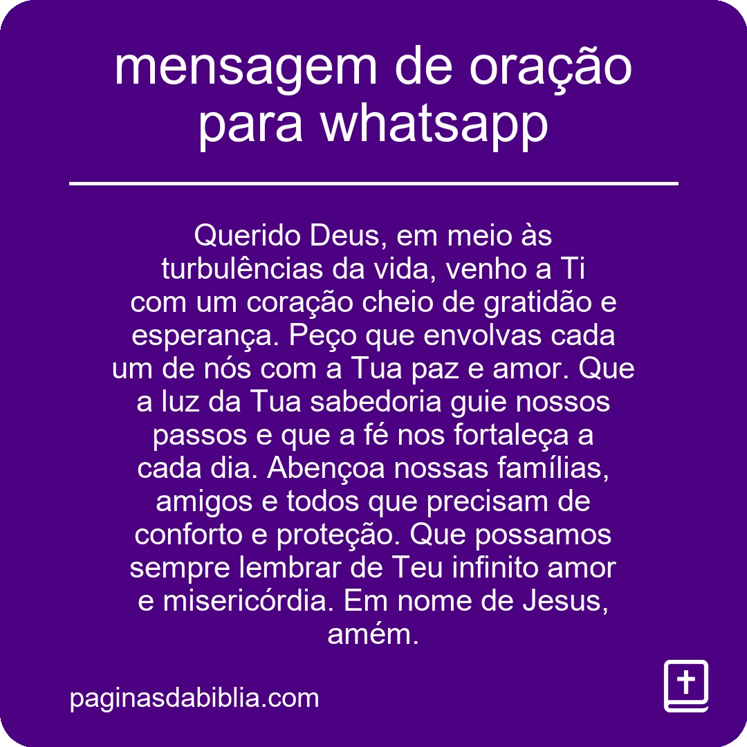 mensagem de oração para whatsapp