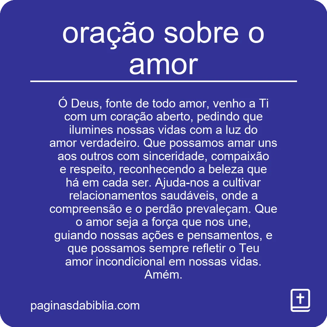 oração sobre o amor