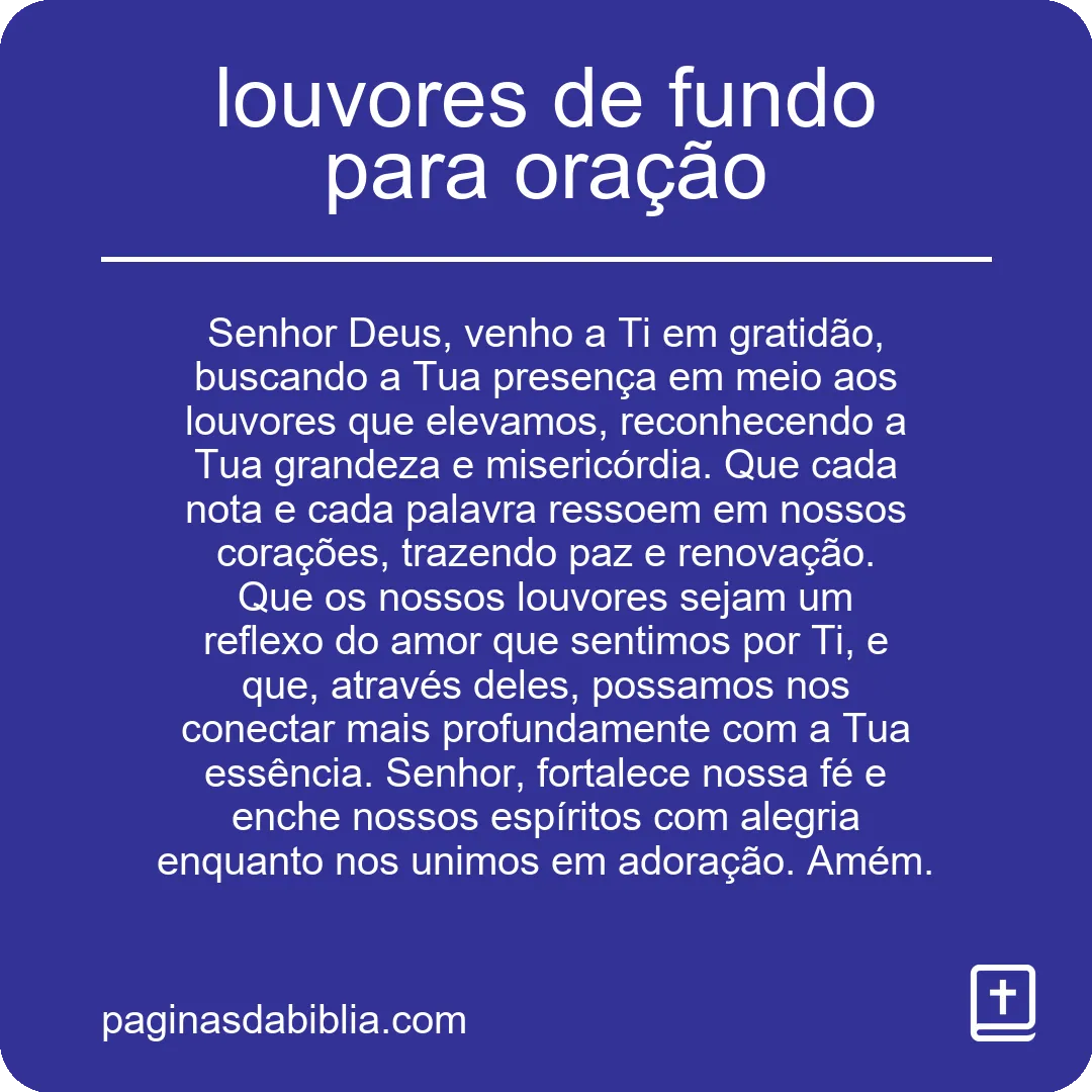 louvores de fundo para oração