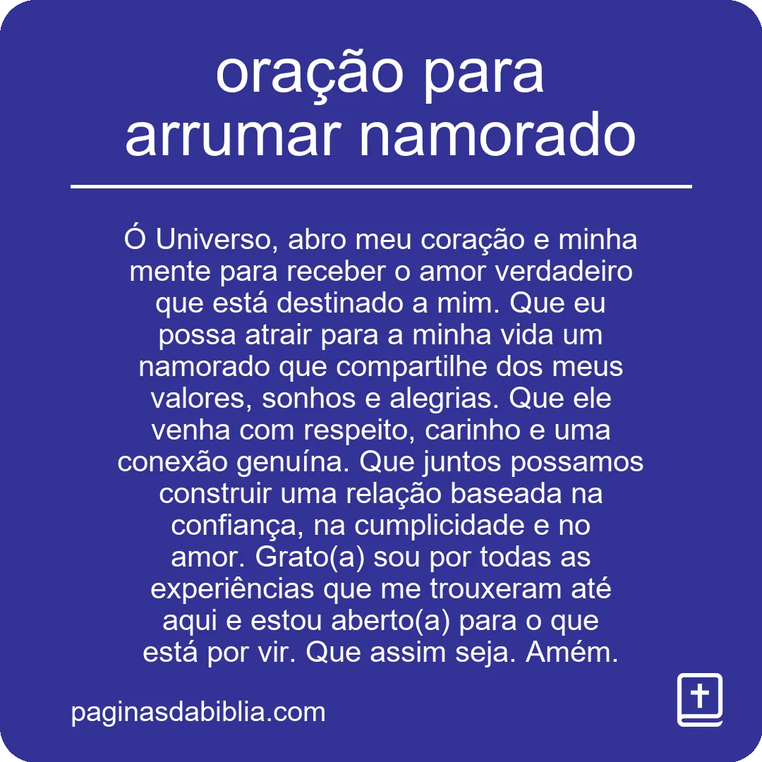 oração para arrumar namorado