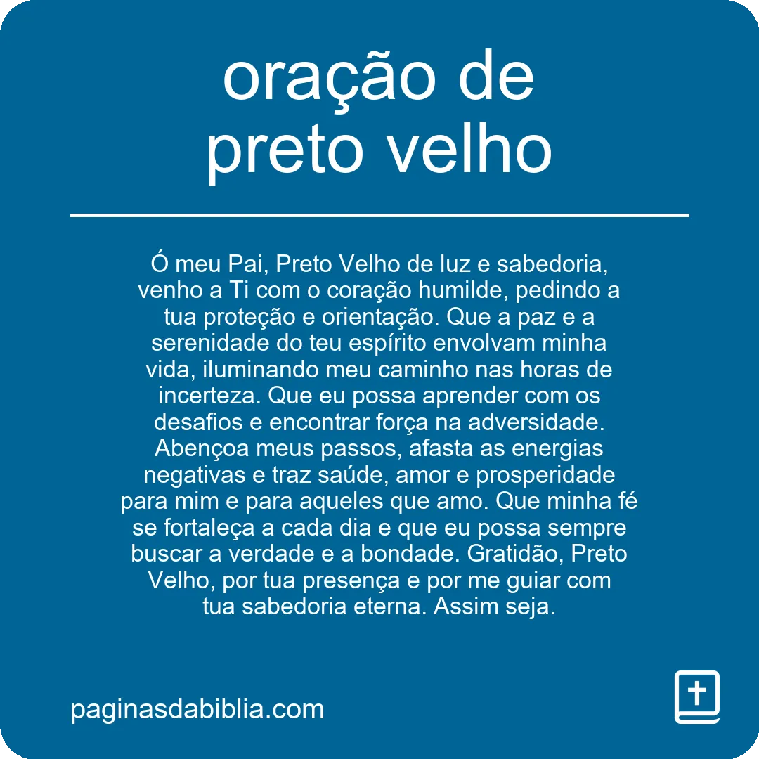 oração de preto velho