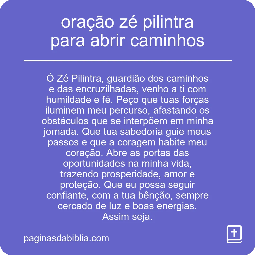 oração zé pilintra para abrir caminhos