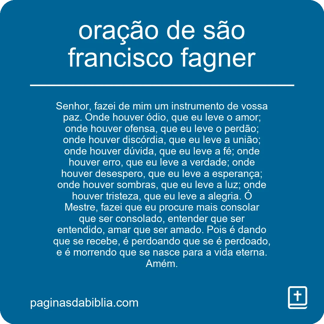 oração de são francisco fagner