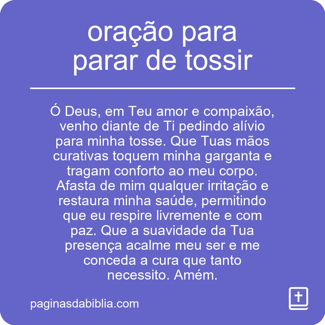 oração para parar de tossir