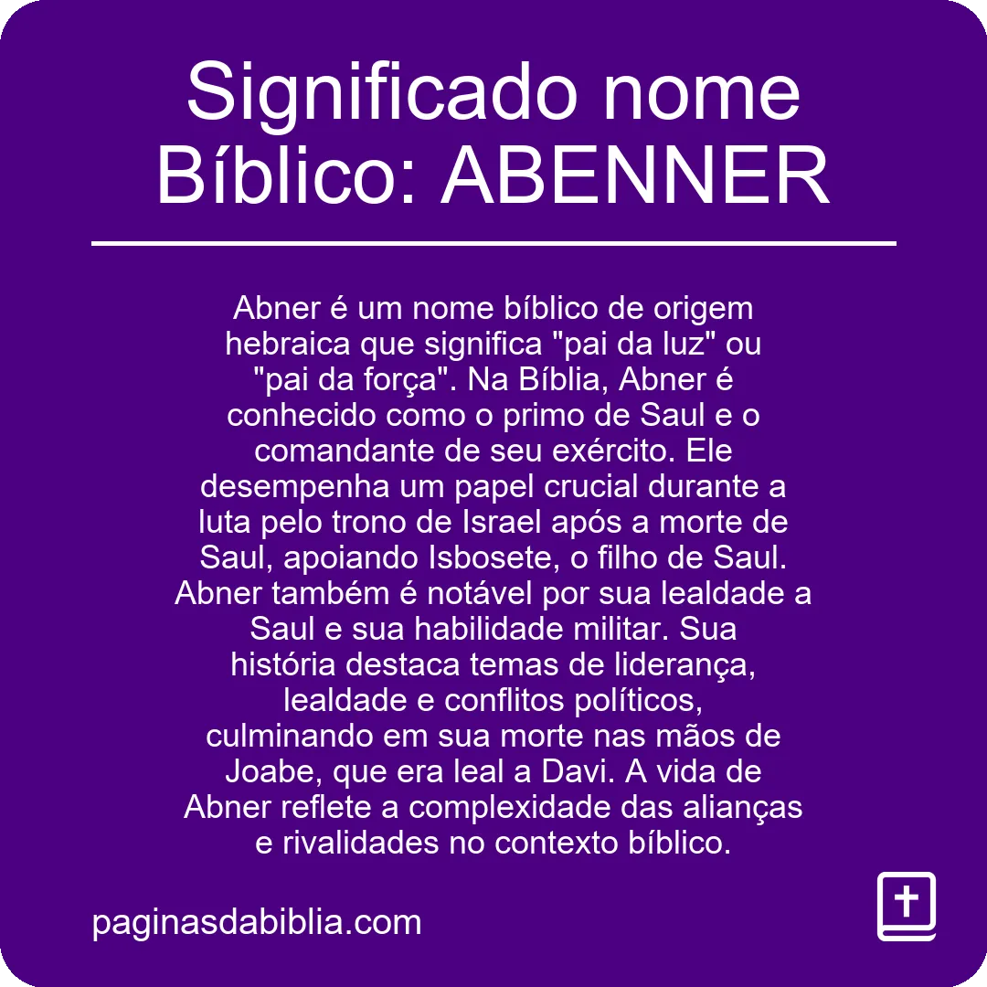 Significado nome Bíblico: ABENNER