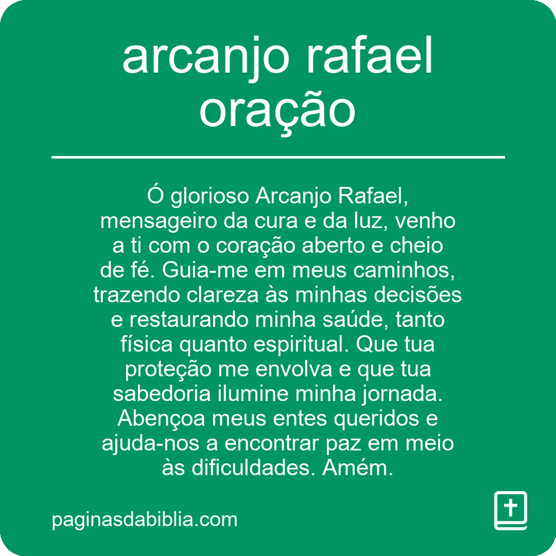 arcanjo rafael oração