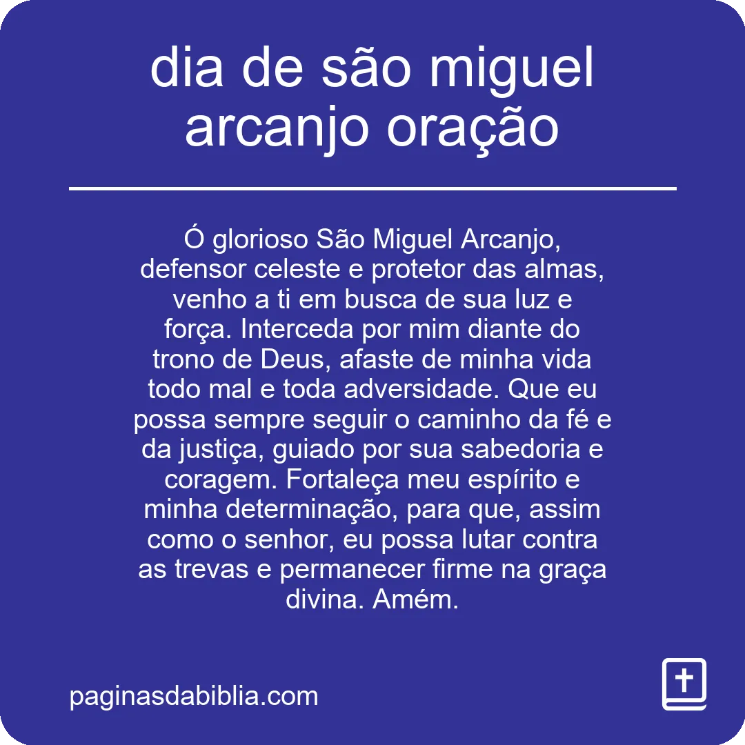 dia de são miguel arcanjo oração