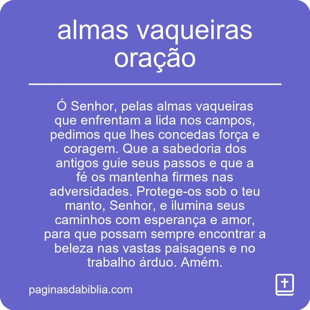 almas vaqueiras oração